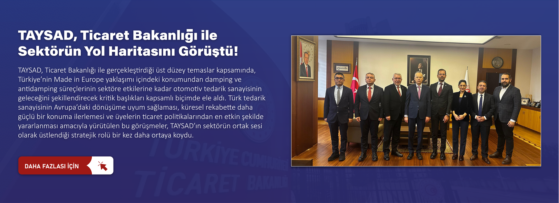 TAYSAD, Ticaret Bakanlığı ile Sektörün Geleceğine Yönelik Önemli Görüşmeler Gerçekleştirdi