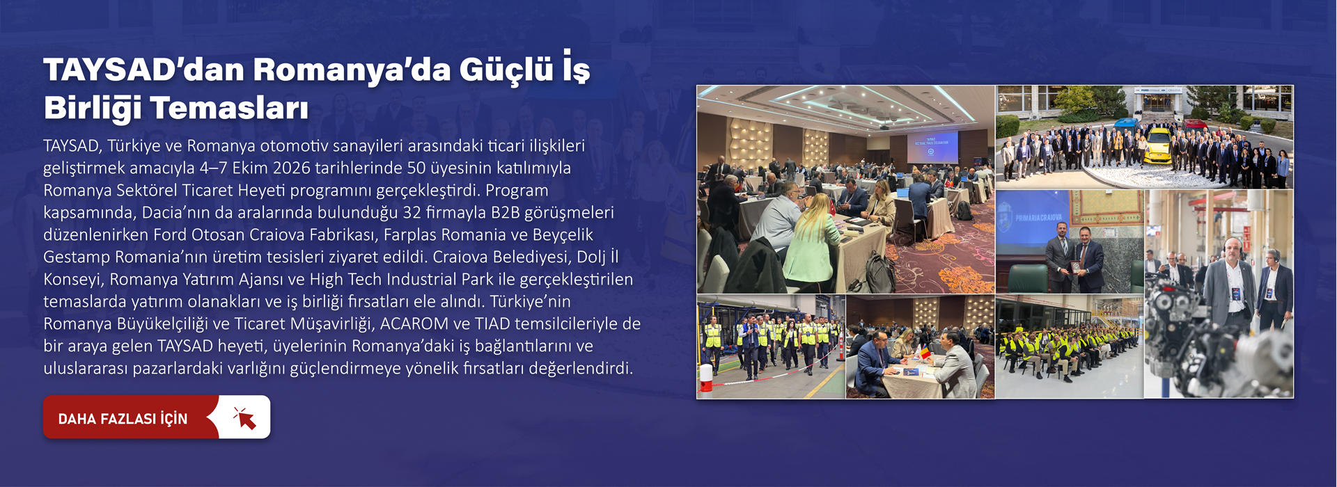 TAYSAD’dan Romanya’da Güçlü İş Birliği Temasları
