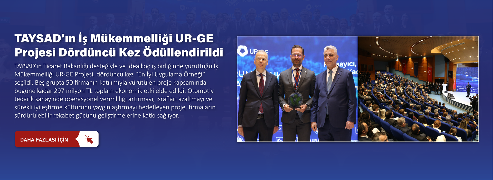 TAYSAD’ın İş Mükemmelliği UR-GE Projesi Dördüncü Kez Ödüllendirildi