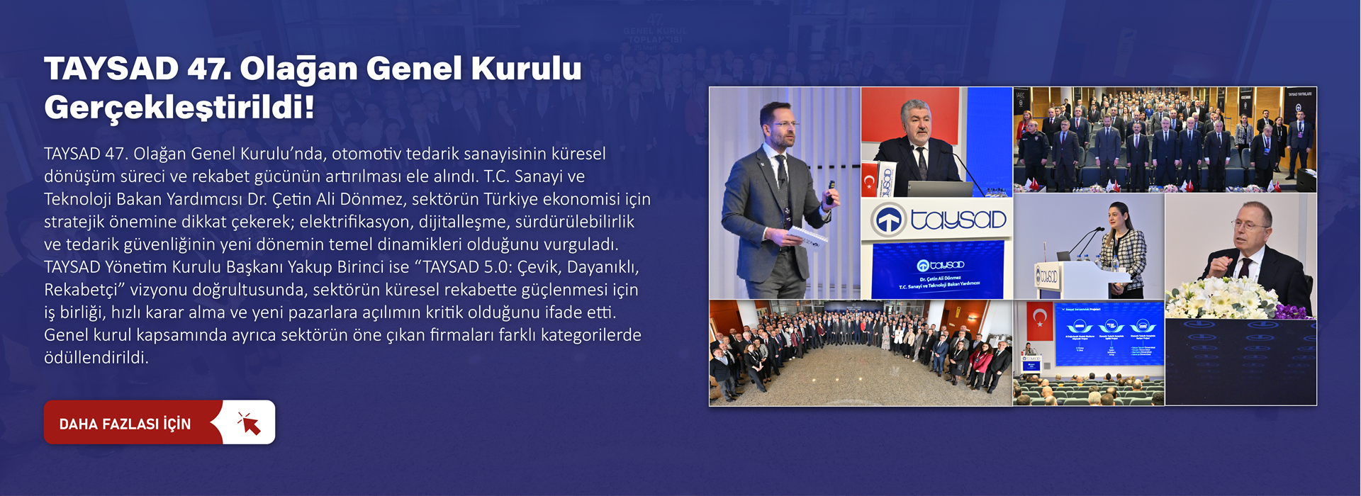 TAYSAD 47. Genel Kurulu Toplantısında sektörün dönüşüm gündemi ele alındı!